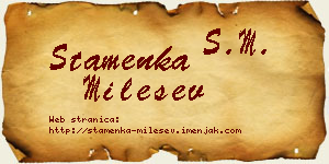 Stamenka Milešev vizit kartica